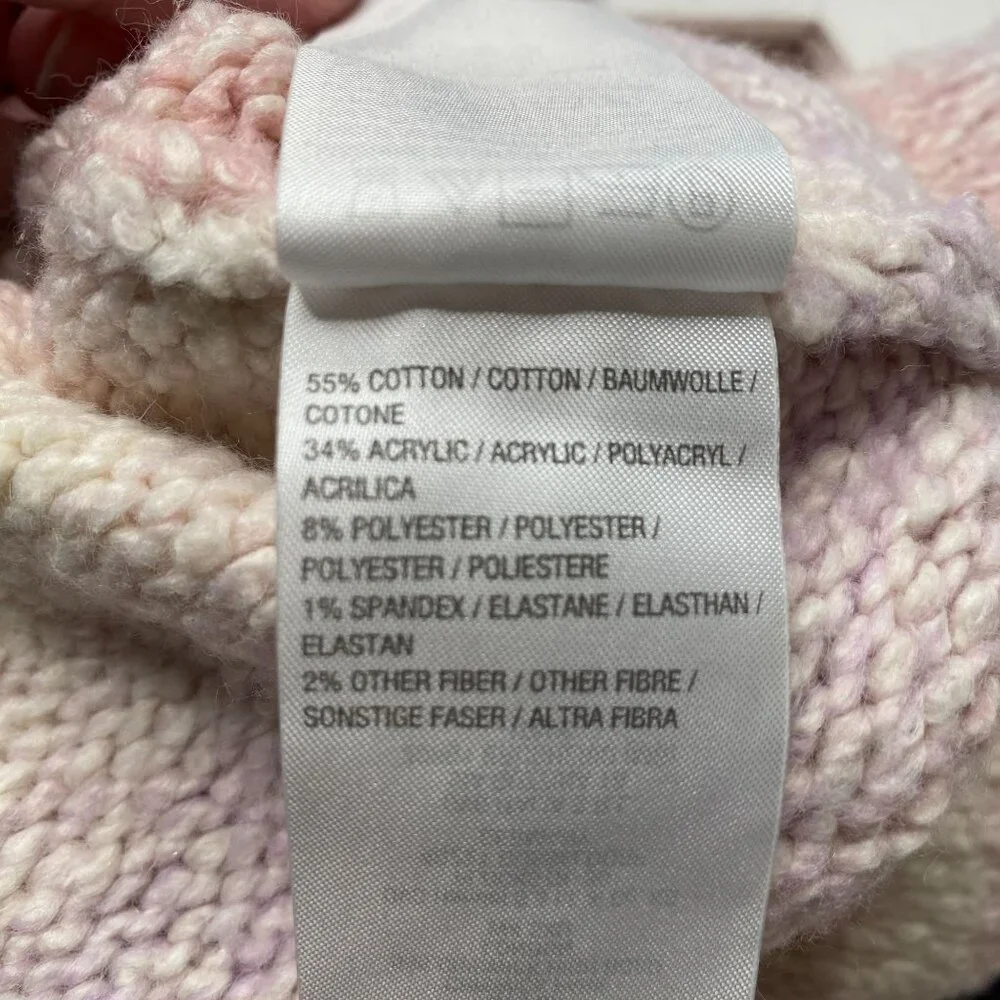 G.I.L.I soft‎ hooded sweater size medium pink white NWT cotton blend pastel